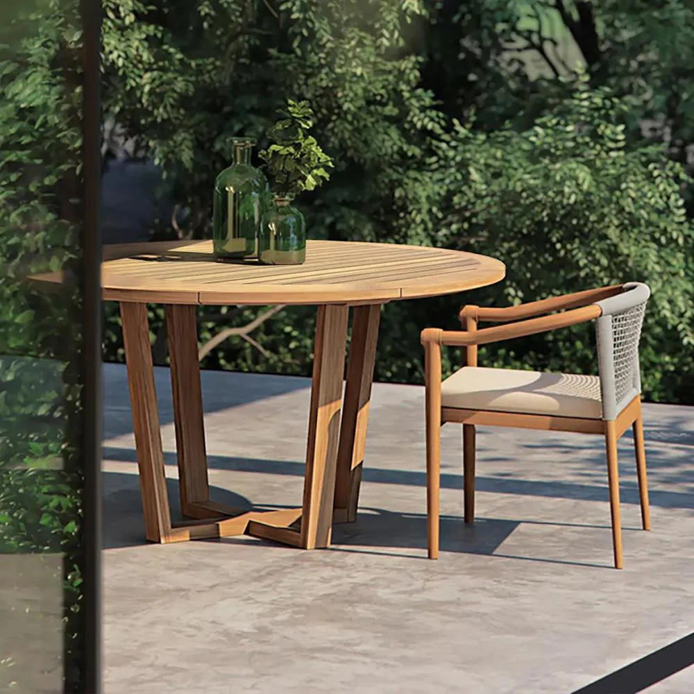 Teak Outdoor Dining Set - Unique Wood Table And 6 Chairs